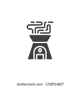 Spa lamp with aroma candle vector icon. filled flat sign for mobile concept and web design. Aromatherapy lamp glyph icon. Ayurveda symbol, logo illustration. Vector graphics