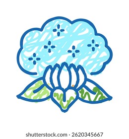 spa leaf doodle icon sketch vector. spa leaf sign. isolated symbol illustration
