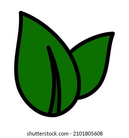 Spa Leaves Icon. Editable Bold Outline With Color Fill Design. Vector Illustration.