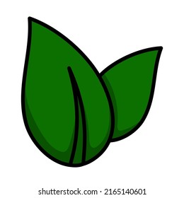 Spa Leaves Icon. Editable Bold Outline With Color Fill Design. Vector Illustration.