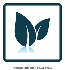 Das Spa hinterlässt ein Symbol. quadratisches Schattenreflektionsdesign. Vektorgrafik.