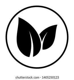 Spa Leaves Icon. Thin Circle Stencil Design. Vector Illustration.