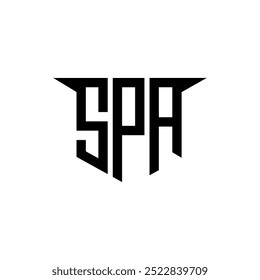 SPA letter logo design with white background in illustrator, vector logo modern alphabet font overlap style, calligraphy designs for logo, Poster, Invitation, etc.