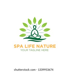 spa life nature logo designs