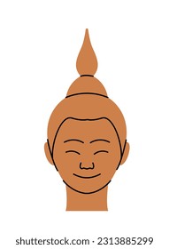 Das Konzept des braunen Spa-Bereichs. Kleines Mädchen, das sich entspannt. Wohlbefinden und Ruhe. SPA-Verfahren und Behandlung. Poster oder Banner für die Website. Lineare flache Vektorgrafik einzeln auf weißem Hintergrund