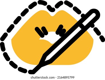 Relleno de labios de Spa, ilustración, vector sobre un fondo blanco.