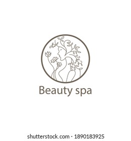 spa logo beauty abstract vector circle design line illustration