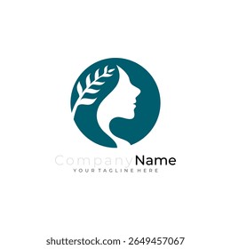 Spa logo, beauty care logo with beautiful woman icon