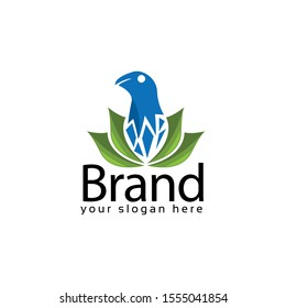 Spa logo design with eagle symbol. Vector Illustration on white background