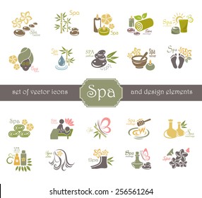 Spa logo and design elements.