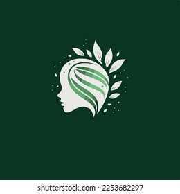 Spa logo or emblem in green tones. Vector illustration
