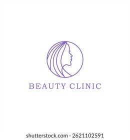 spa logo simple Woman face logo vector. feminine skin care clinic logo with modern beauty style  natural beauty  Vector