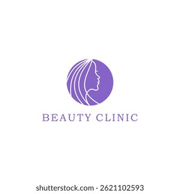 spa logo simple Woman face logo vector. feminine skin care clinic logo with modern beauty style  natural beauty  Vector