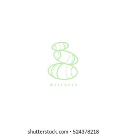 Spa logo. Spa stones icon. Vector Stylized line illustration for yoga, wellness, beauty designs.