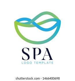 SPA Logo Template. Bath Shape Logo. Wellness.