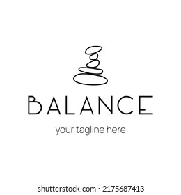 SPA - Logo Template For A Spa Salon, Beauty Salon, Massage Area, Yoga Center, Natural Cosmetics, Etc. Balancing Cairn Is A Symbol Of Harmony, Peace And Relaxation.