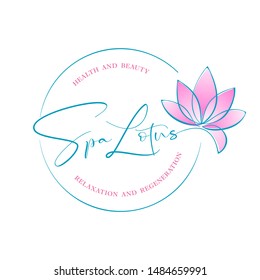 SPA LOTUS. Healthy and beauty. Flower Logo template. Vetor illustration. 