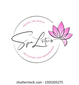 SPA LOTUS. Healthy and beauty. Flower Logo template. Vetor illustration. 