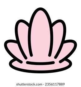 Spa lotus icon outline vector. Towel clean. Home bath color flat