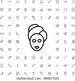 spa mask icon illustration isolated vector. Beauty icons set.