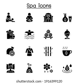 Spa, Masaje, Icono de terapia Aroma conjunto de ilustraciones vectoriales diseño gráfico