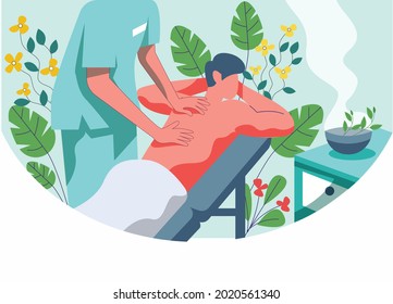 Spa massage concept illustration vector