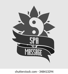 Spa & massage emblem medal, sign, icon or logo concept. 
