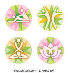 Spa, massage icons, decorative circles.
Set of spa symbols on decorativ background.Vector available.