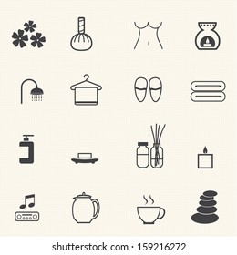 Spa massage icons set
