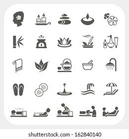 Spa and massage icons set