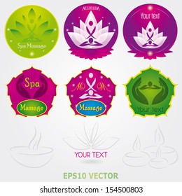 Spa massage Logo Set Vector / beauty and yoga set