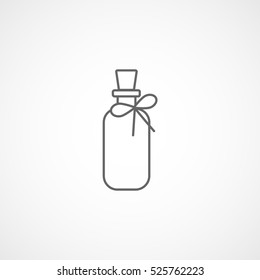 Spa Massage Oil Line Icon On White Background