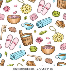 SPA y salón de masajes sin patrón, aromaterapia, relajación y concepto de cuidado corporal.  Vector de fondo