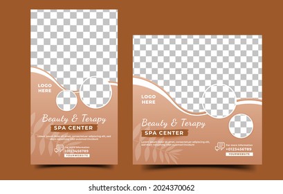 Spa, Massage, Salon Social Media Feed And Story Design Template.