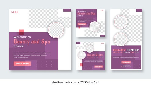 Spa and Massage Social Media Post for Online Marketing Promotion Banner, Story and Web Internet Ads Flyer