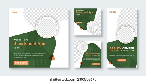 Spa and Massage Social Media Post for Online Marketing Promotion Banner, Story and Web Internet Ads Flyer