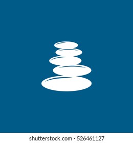 Spa Massage Stones Flat Icon On Blue Background