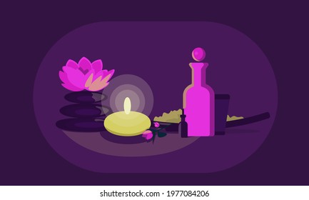 SPA, massage, massage stones, lotus, relaxation, candle, ritual, mental health