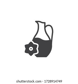 Spa massage therapy vector icon. filled flat sign for mobile concept and web design. Aromatherapy oil bottle glyph icon. Ayurveda symbol, logo illustration. Vector graphics