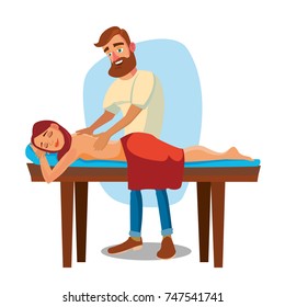 Spa Massage Vector. Relaxation Wellness Salon. Isolated Flat Cartoon Character Illustration