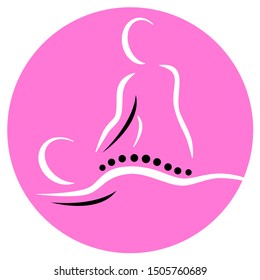 spa massage vetor illustration in button