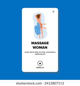 spa massage woman vector. treatment beauty, body relax, therapist wellness spa massage woman web flat cartoon illustration