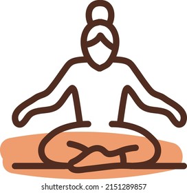 Spa meditation exercise, illustration, vector on a white background.