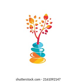 Spa and meditation vector logo design. Zen and wellness logo concept.	
