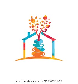 Spa and meditation vector logo design. Zen and wellness logo concept.	
