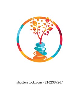 Spa and meditation vector logo design. Zen and wellness logo concept.	