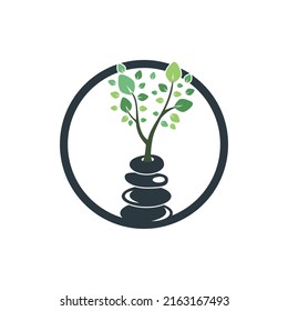 Diseño del logo vectorial de Spa y meditación. El concepto de logotipo Zen y wellness.	