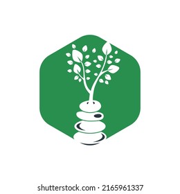 Spa and meditation vector logo design. Zen and wellness logo concept.	