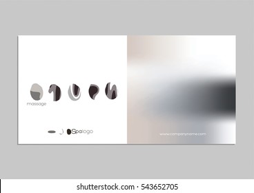 Spa minimalist concept template. Cards poster flyer. Zen stones and abstract background