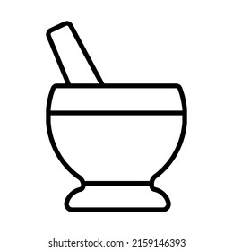 Spa Mortar Icon. Bold outline design with editable stroke width. Vector Illustration.